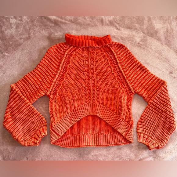 Orange Knit Free People Sweater - Picture 1 of 6